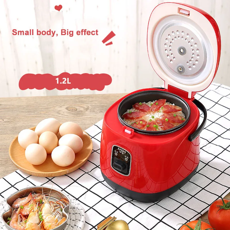 1.2L Mini Electric Rice Cooker Food Steamer Multifunction Kitchen Cooking Pot Non-stick Liner Lunch Box Stew Soup Porridge 220V