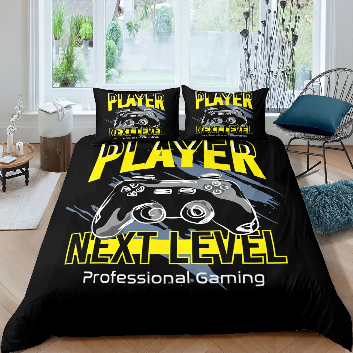 

3D Gamepad Bedding Setsqueen Size Luxury Cartoon Duvet Cover and Pillowcase Set Cartoon Kids Quilt Cover Bed Set Home Textile