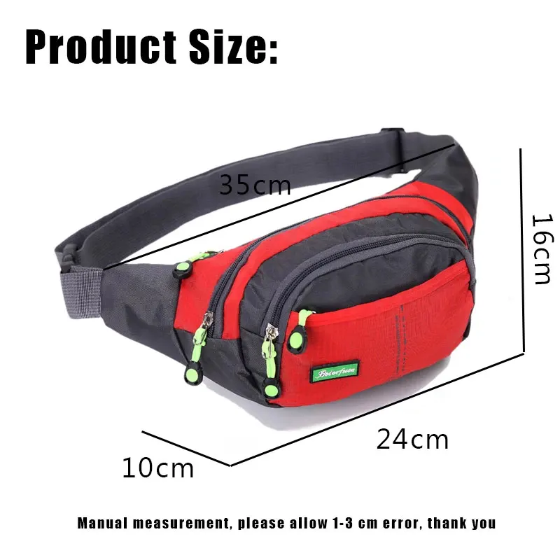 YoReAi Travel Waist Bag Zipper Outdoor Sports Shoulder Bag Men\'s and Women\'s Waterproof Fashion Large-capacity Adjustable