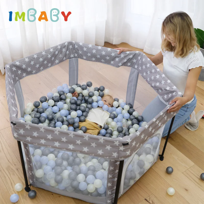 IMBABY Playpen for Child Toddler Playground Dry Ball Pool Infant Safety Barrier Fence Kids Portable Folding New Arrivals Playpen