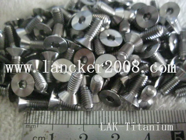 Gr5 Titanium Hexagon socket Countersunk/Flat head  screw M3*4 5 6 8 10 12 14 16 18 20 22 24 25 30 32 35 40