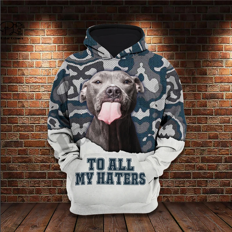 PLstar Cosmos 3Dprinted Newest Pit Bull Dog Animal Pet Art Harajuku Streetwear Funny Unique Unisex Hoodies/Sweatshirt/Zip A-4