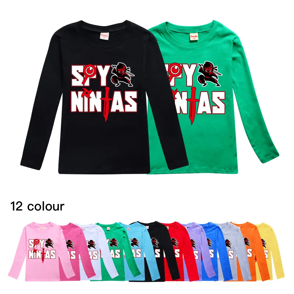 Kinder Kleidung Mädchen 2-16Y Teenager kinder Lange-ärmeln T-shirt Kleinkind Jungen Herbst Kleidung 2021 SPY NINJAS O Neck tees