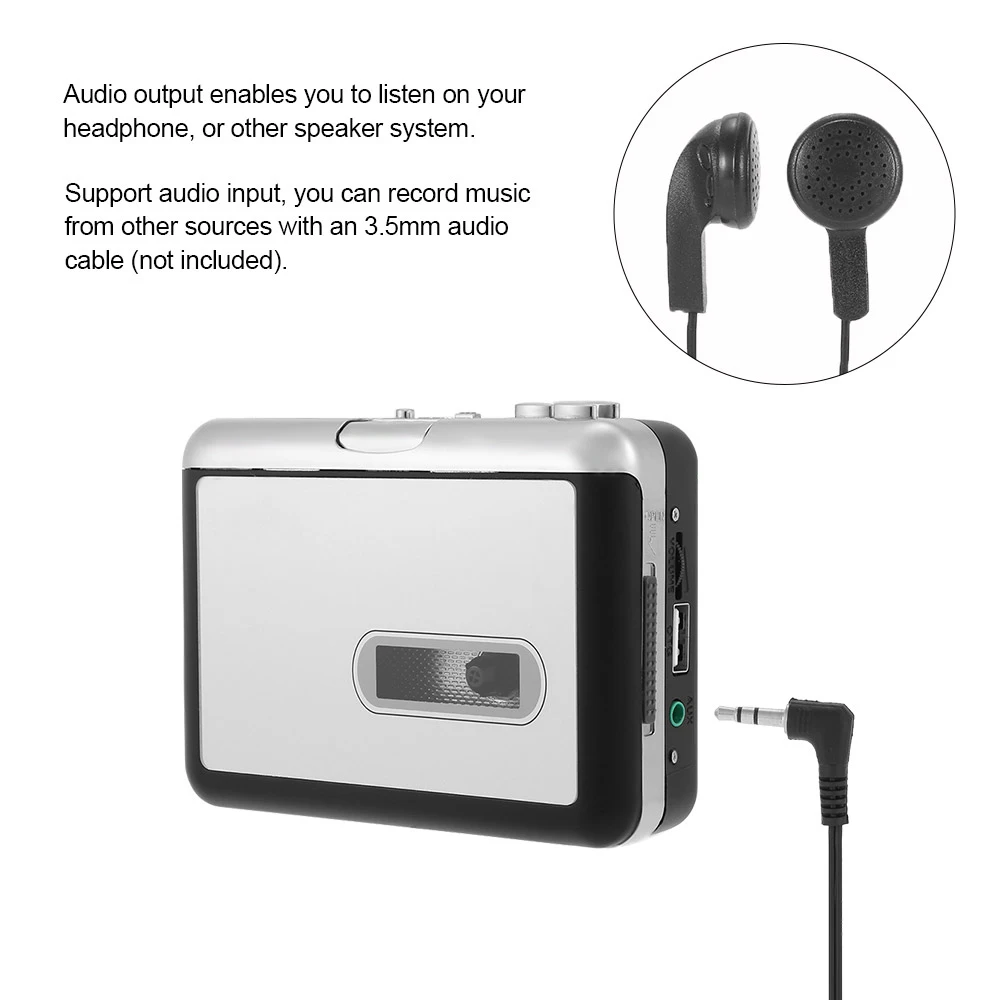 Old Tape Cassette Player Recorder, Conversor, USB Flash Disk, Não é necessário PC, Reprodução, Frete Grátis