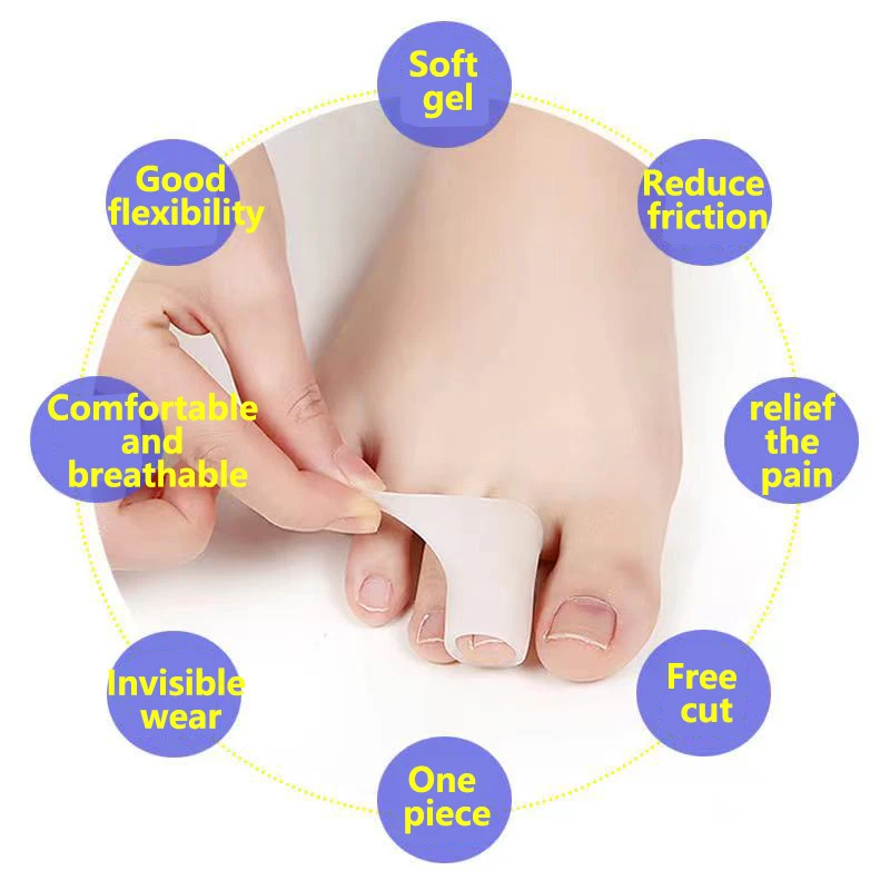 2pcs Silicone Toe Protector Prevent Friction Pain Relief Feet Corns Blisters Toe Cap Cover Correction Hammer Toe Foot Care Tool