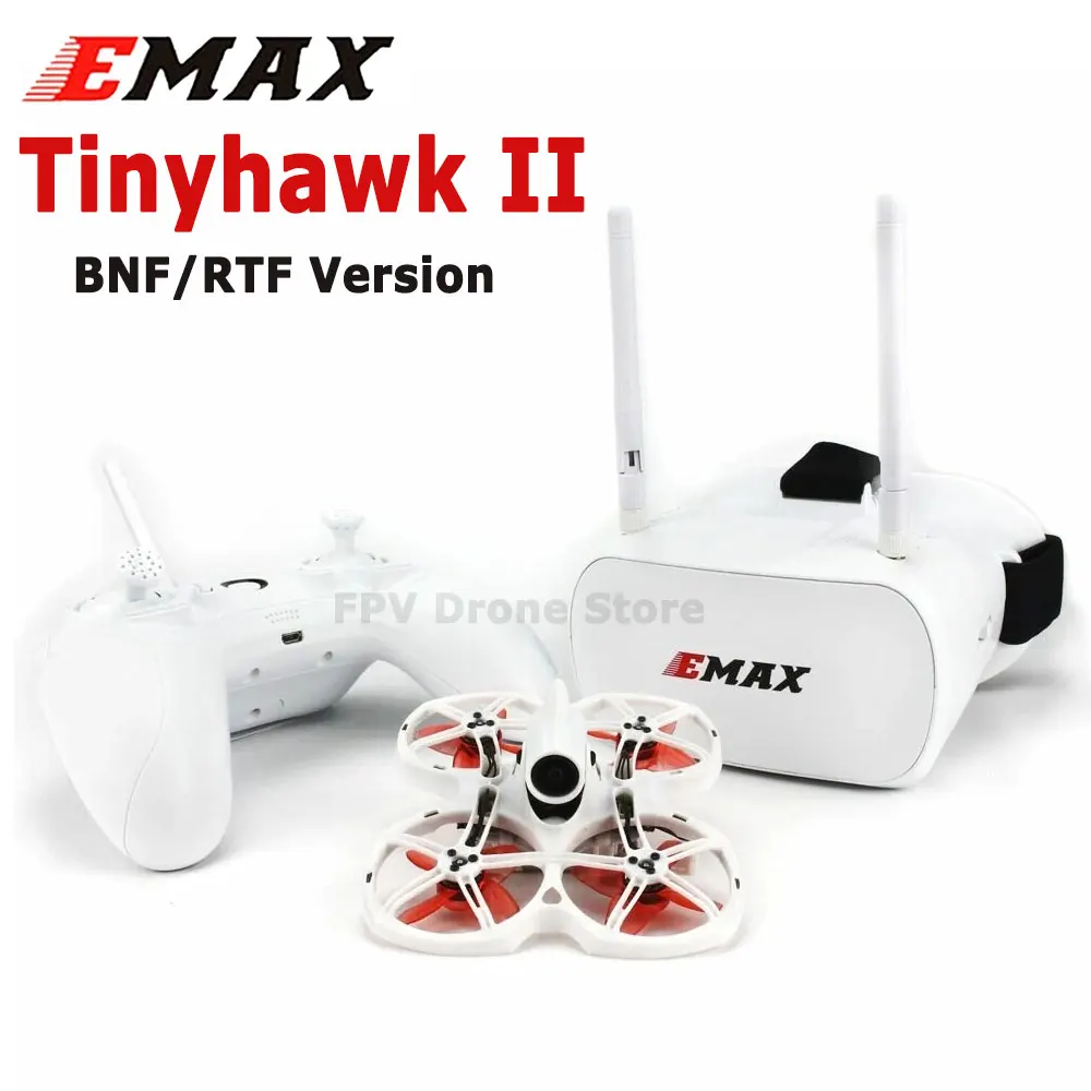 

EMAX Tinyhawk II 75mm 1-2S Whoop FPV Racing Drone RC Quadcopter BNF RTF w/ FrSky D8 Runcam 2 Cam 25/100/200mw VTX ESC