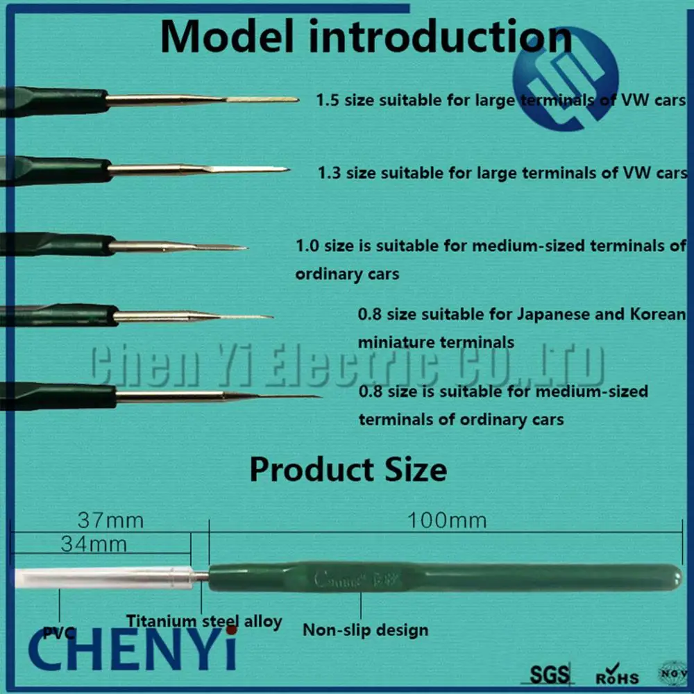 5pcs Crimp Connector pins Terminal ejector Titanium steel alloy Tool Kit Suitable for wiring harness modification of most models