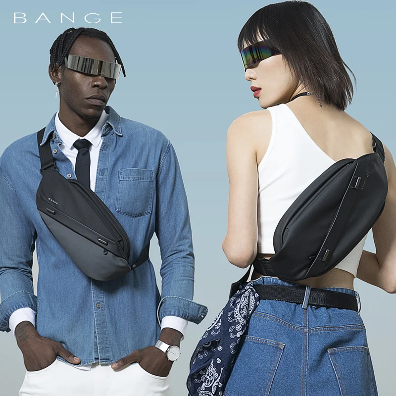 BANGE-Bolso cruzado multifunción antirrobo para hombre, bandolera de hombro, resistente al agua, bolsa de pecho de viaje corto para mujer