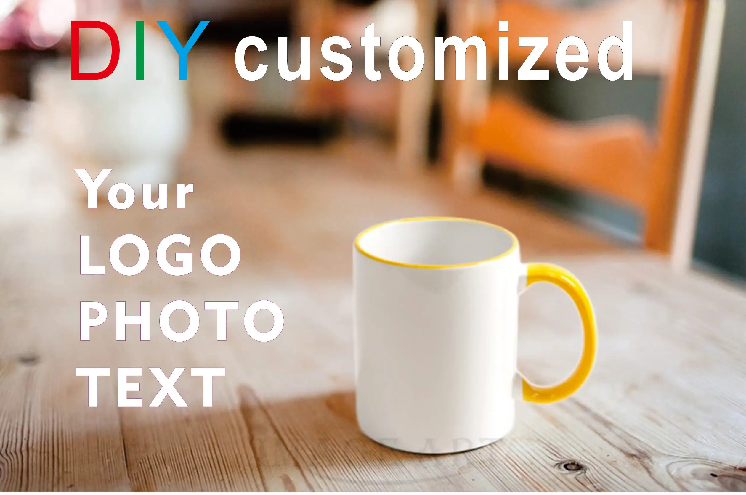 DIY Ceramic Mug Color Handle Cups Customize Print LOGO Personalize Photo Picture Image TEXT Cute Gifts for Lovers Friends Family