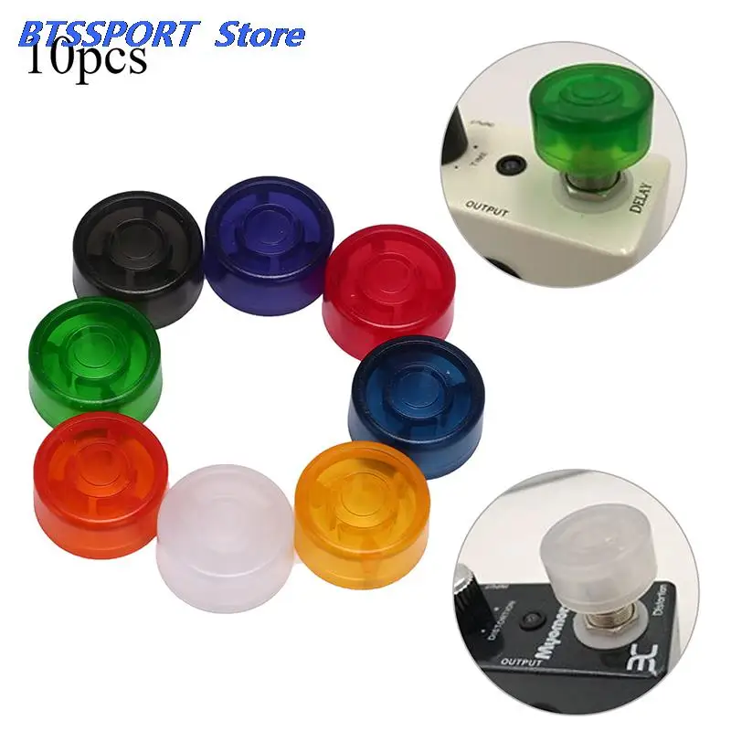 10Pcs/pack Electric Guitar Effect Pedal Foot Nail Cap Amplifiers Candy Color Foot Switch Toppers Knob Accessories