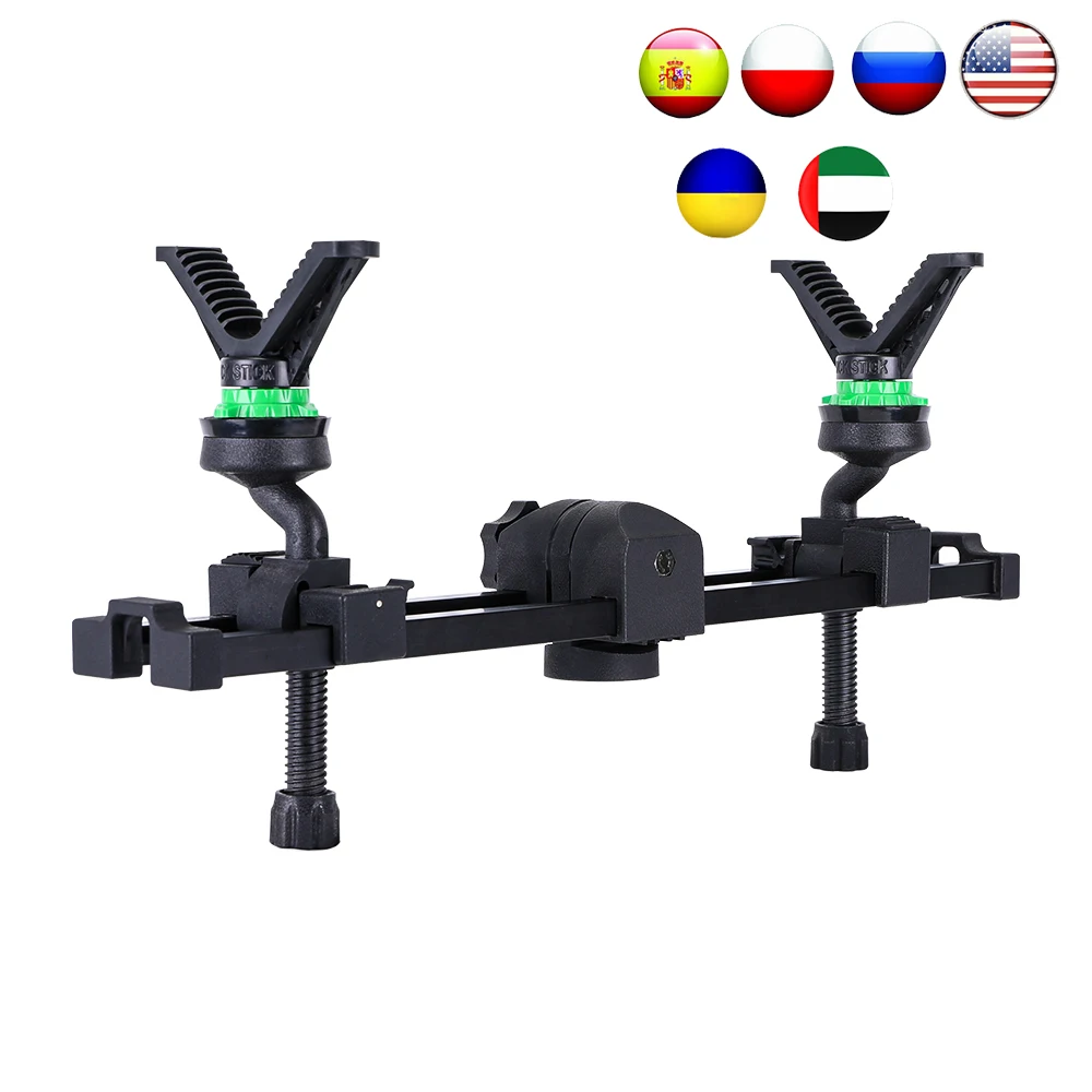 WG-B02 Rilfe Bench Rest Tripod Stand Base 360 degree Two V-Yoke Airsoft Sticks for Outdoor Range Camera Two-piont Shooting Rest