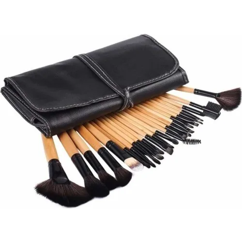 Izla Bamboe Make-Up Borstel Set-Professionele Tas 24 Stuk