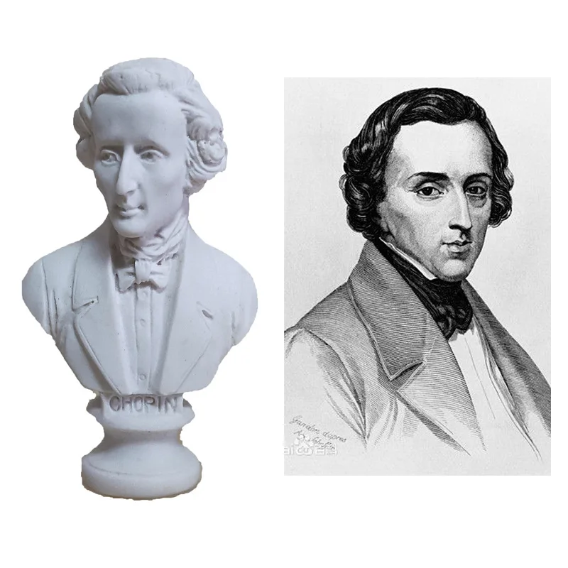 7cm Chopin European Mini Resin Imitation Plaster Statue Sculpture Art Supplies Sketch Character Head Desktop Decoration