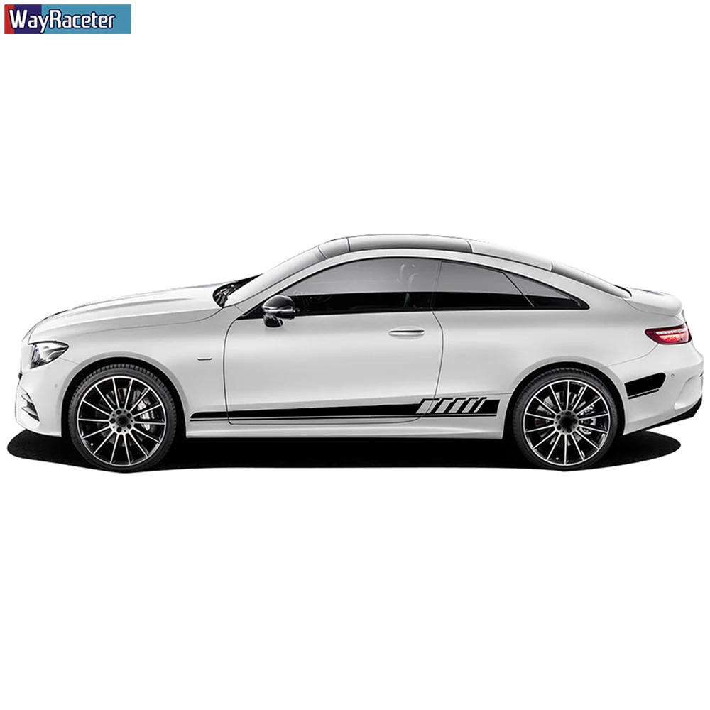 2 Pcs Edition 1 Side Stripes Skirt Sticker Decal For Mercedes Benz E Class W213 S213 E43 E53 E63 AMG A238 C238 E300 Accessories