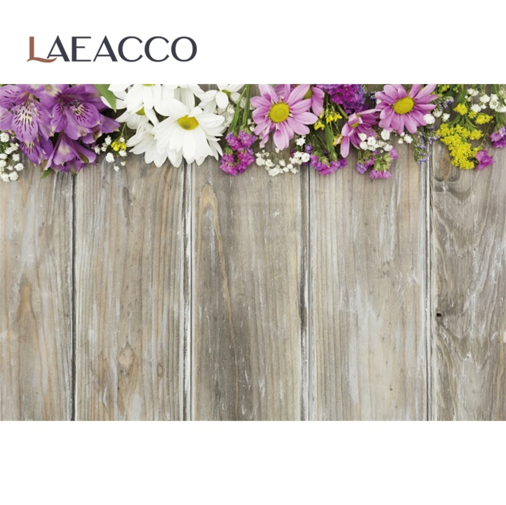 Laeacco الفينيل خلفية للتصوير لوح خشبي الزهور البتلة الحب طفل الحيوانات الأليفة دمية صورة المتصل صورة التصوير خلفية