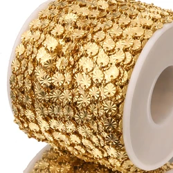 1m Stainless Steel Round Disc Sun Flower Chain Gold Chains for Handmade Necklace Bracelet Anklet DIY Jewelry Making Supplies