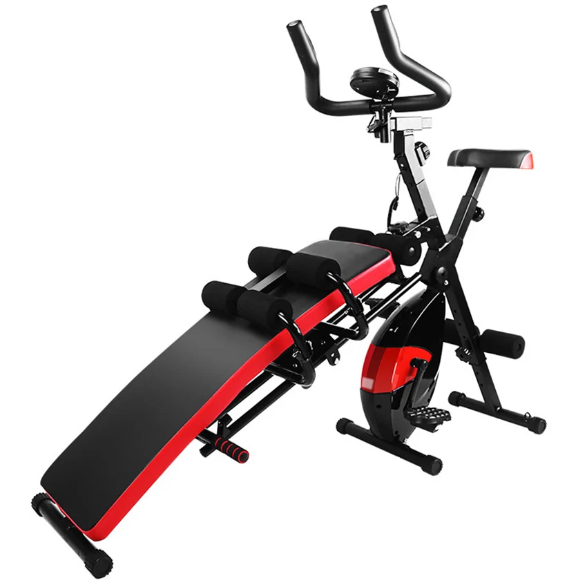 

Multi-Function Foldable Sit Up Bench Spinning Bike with Counter Push-Up Pull Rope Abdominal Exerciser Fitness Training Equipment