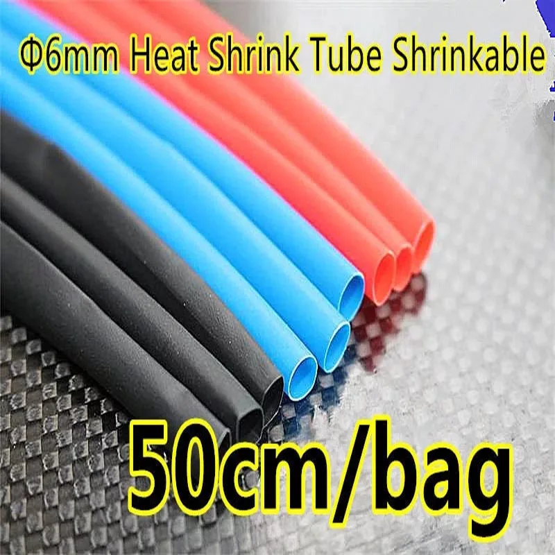 

50cm Blue/Red/Black RC Airplanes 6mm Heat Shrink Tube Insulated Shrinkable Pipe 10/12AWG protection T/XT60/EC5/EC3/Banana plug