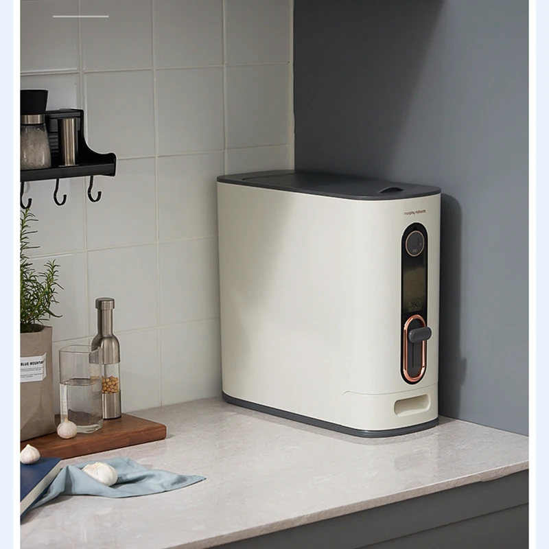 Balde de arroz inteligente, para uso doméstico, à prova de umidade, selado, tanque de armazenamento de farinha, cilindro, caixa de armazenamento