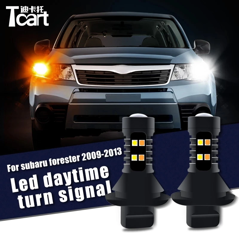 Car Accessories For Subaru Forester sg 2004-2008 sh 2009 -2013 Led Daytime Running Light Turn Drl 2in1