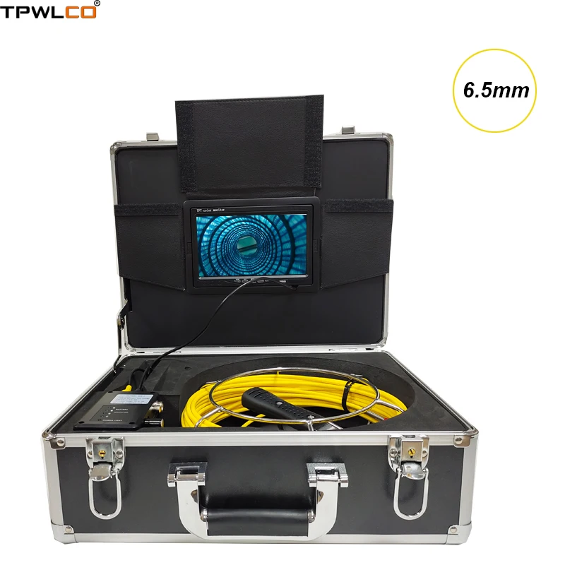 

TP9200 6.5mm Waterproof Pipeline Camera With 6pcs LEDS DVR Recorder 20-50m Cable 7inch Industrial Endoscope Inspection System