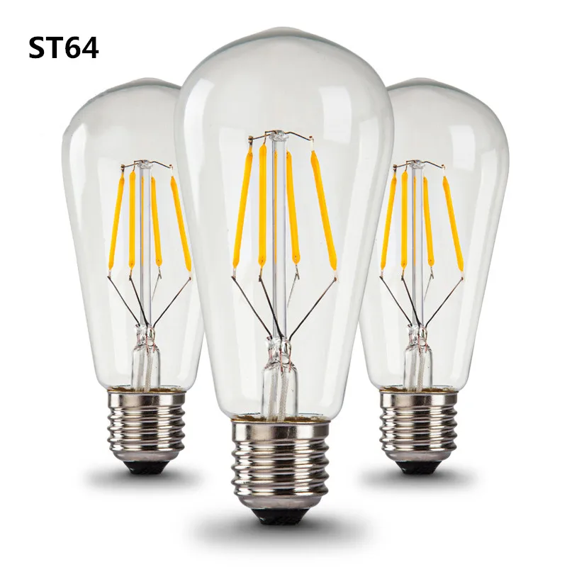 Vintage LED Bulbs 220V ST64 2W 4W 6W 8W 12W LED Filament Bulb 220V Retro Edison Lamp Home Decorative Light Ampoule LED Bombilla