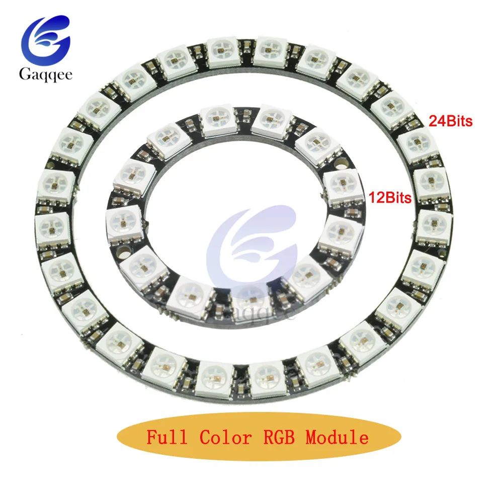 12/24 Bit RGB LED full-color built-in driving lights Round LED Board Lamp Light with Integrated Drivers Electronic DIY Module