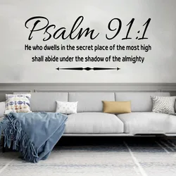 Christian Psalm 91:1 Bible Verse Wall Sticker He Who Dwells In The Secret Place Family Love Pray Religion Quote Wall Decal Vinyl