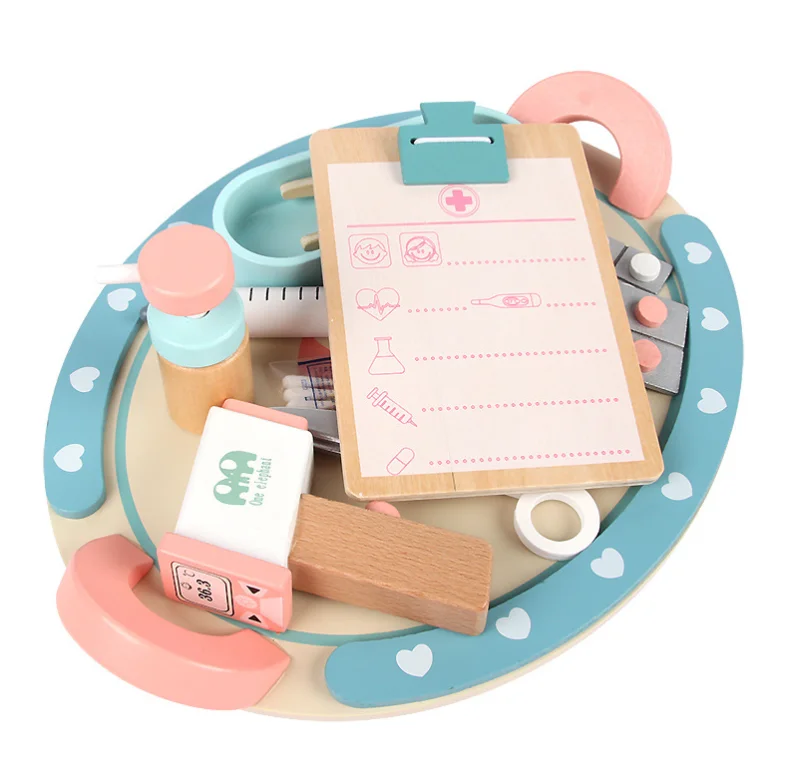 Ensemble de jouets de docteur en bois pour enfants, simulation médicale, ensemble développe de pilules de médecine, jouet pour enfants