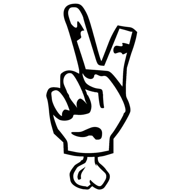 

6.9cm*14cm Cartoon Interesting Zombie Peace Sign Response Walking Dead Vinyl Decals Car Sticker
