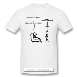 Sudo Make Me Sandwich T Shirt Men's Men White Linux Computer Operating System Geek Printing Tshirt