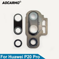 Aocarmo For Huawei P20 Pro Rear Back Camera Lens Glass With Frame Ring Cover Adhesive Sticker Replacement Part