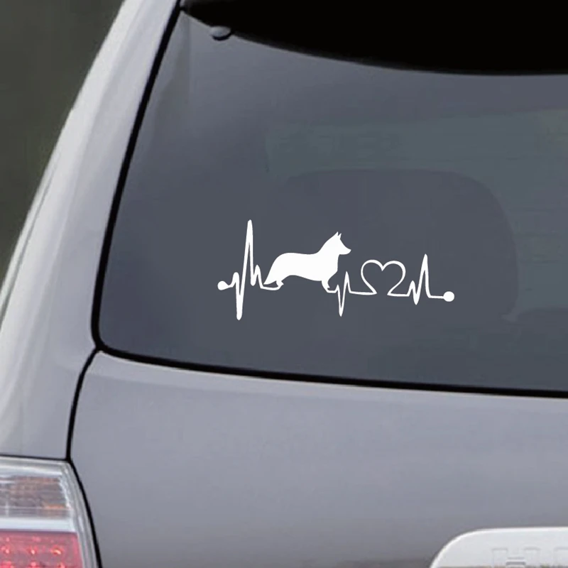 Corgi Dogs Silhouette Vinyl Sticker Car Window Decor , Dog Laptop Decals for Apple MacBook Pro/Air Decoration Pet Lover Gifts