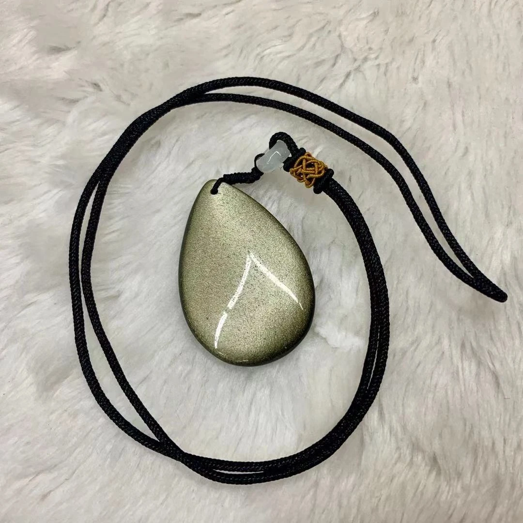 Golden Obsidian Necklace Pendant Natural Gemstone Jewelry Pendant For Woman For Man For Gift Wholesale !