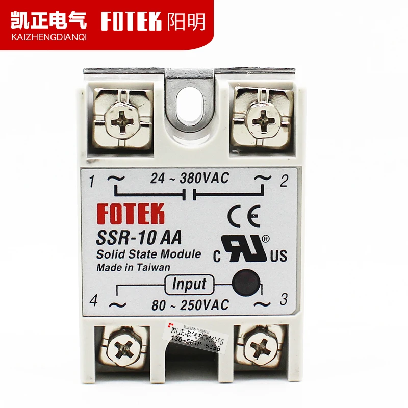 

Original authentic SSR Taiwan FOTEK single-phase solid state relay SSR-10AA AC control AC free shipping high quality