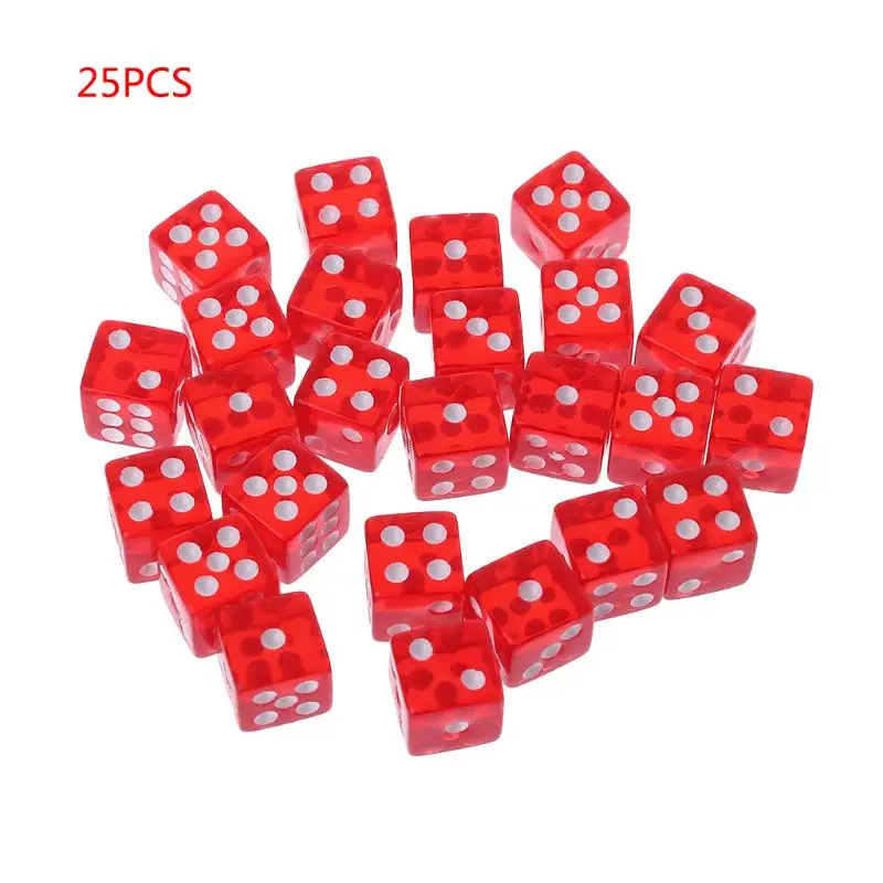 25 Pcs/Set New Party Game 12 Square Transparent Dices Colorful Club for Pla Dropship