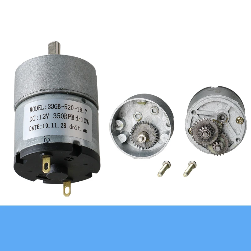 High Torque 12V DC Geared Motor 33GB-520 Metal Gear 12V 350rpm 5mm Shaft Diameter For RC Robot Tank Car Chassis Part