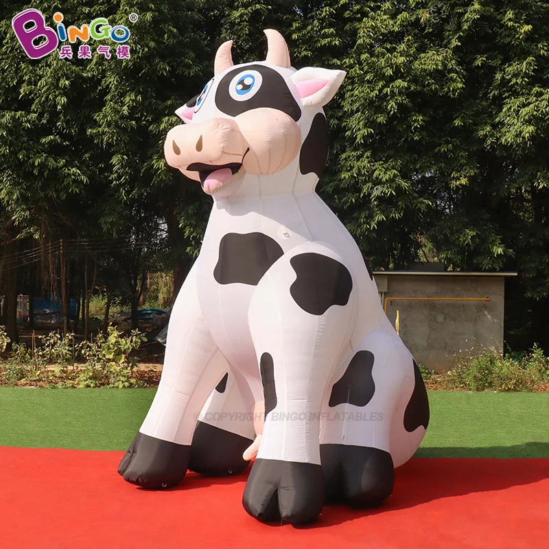 Inflatable toys 4 Meters High Inflatable Milk Cow Balloon For Pasture Shop Decoration Toys - BG-C0657