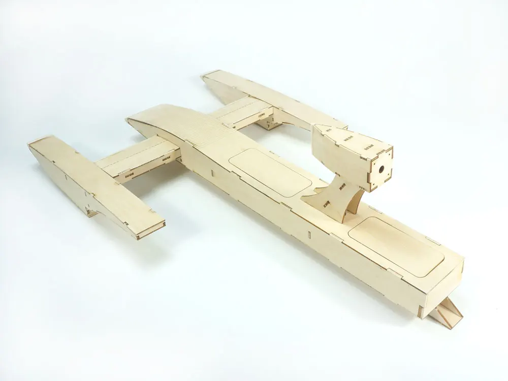 AEORC Wooden Air Boat B08 Balsa Wood Assembled Boat Kit with Motor Perfect for Hobbyists & DIY Enthusiasts Wood Boat