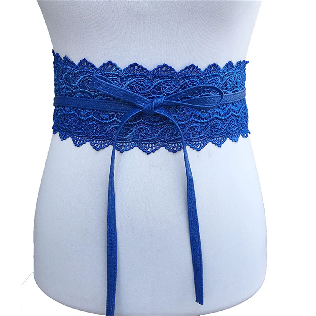 Women Waistband Wide Corset Lace Belt Faux Leather Lace Waistband Female Dress Waistband Solid Color Slim Fit Belts Bowknot