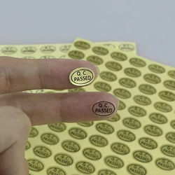 2700pcs/lot QC PASSED Stickers Green/Gold/Clear/White Oval Paper Warranty Label QC Adhesive Label Sticker for factory