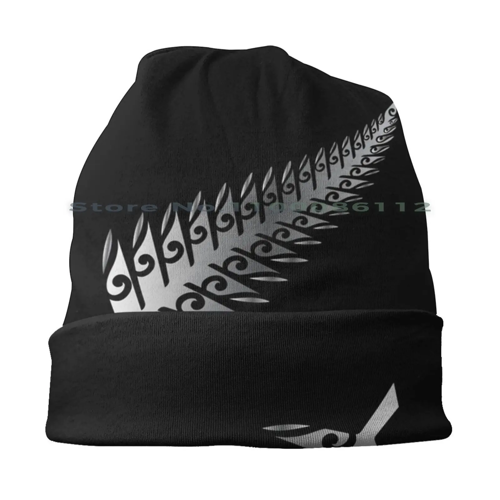 Silver Fern New Zealand Maori Style Idea Beanies Knit Hat Silver Fern Kiwi Koru Silver Tree Fern Ponga Hawaii Oceania Idea