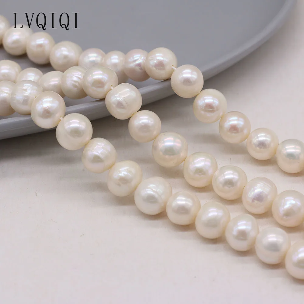 

LVQIQI Natural Freshwater Pearl Round Beads Exquisite Beads For Jewelry Making DIY Charm Bracelet Necklace Earring Accessories