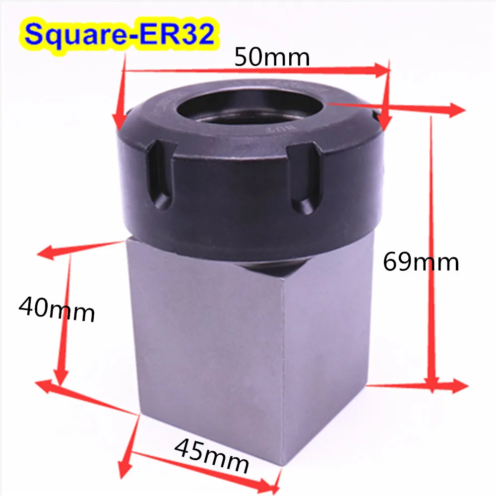 Imagem -03 - Praça Chuck Assento para Torno Cnc Aço Duro Primavera Collet Máquina de Gravura Perfuração do Furo Cruzado Chuck Block Er25 Er32 Er40 1pc