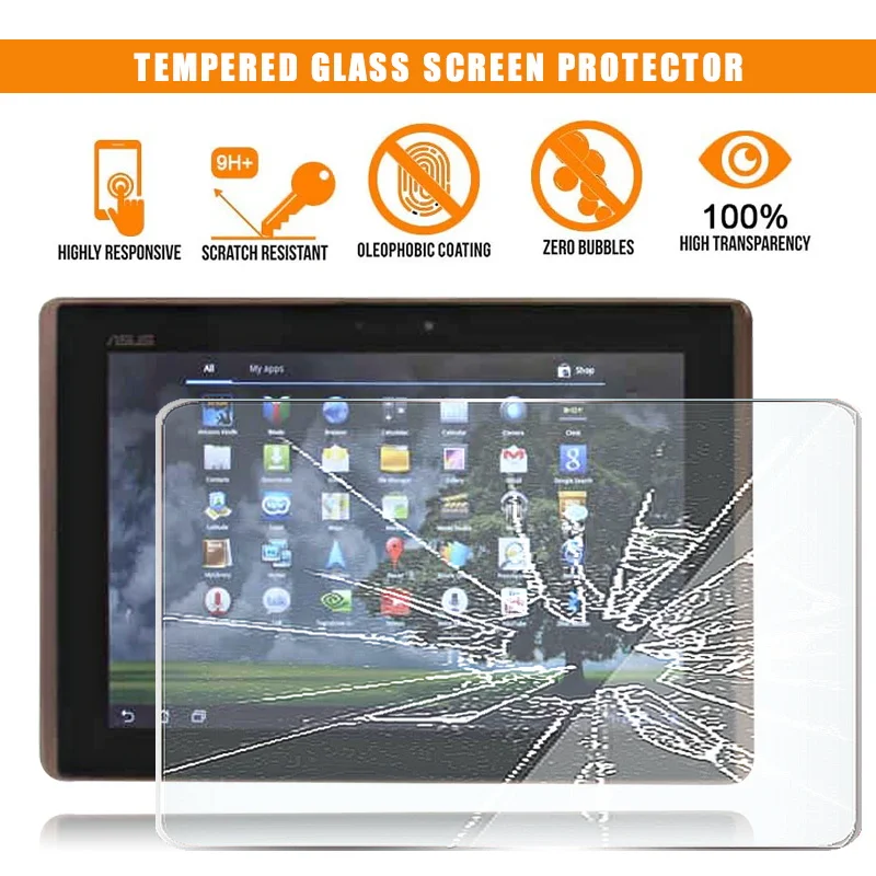 For Asus Eee Pad Transformer TF101 Tablet Tempered Glass Screen Protector Premium Scratch Resistant Anti-fingerprint Film Cover