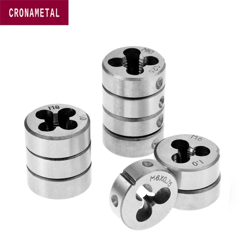 CRONAMETAL Ajustável Hss Metric Die, Ferramentas De Rosqueamento Da Mão Direita, Rosca Redonda, M1-M20