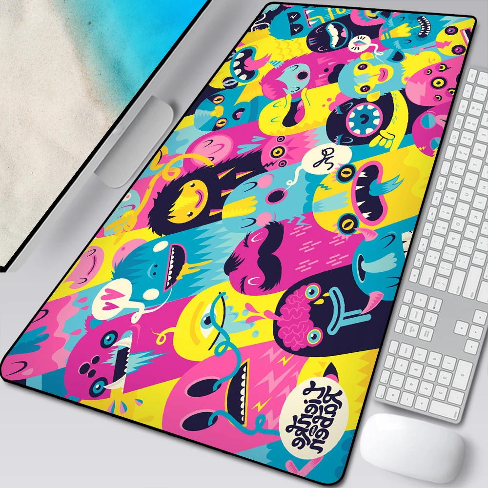 

Xxl bonito bonito impressão mouse pad almofada de mesa anime almofada computador jogador do mouse teclado para jogos grande punk