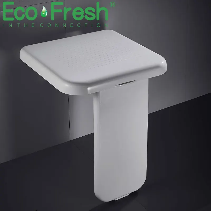 Ecofresh-taburete de baño plegable para el hogar, asiento de inodoro montado en la pared, Banco de ducha, zapatos, 300kg