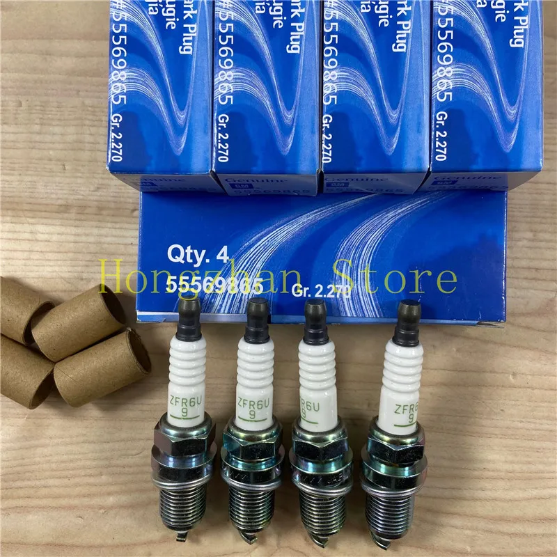 4PCS/1SET Original Engine Spark Plug 55569865 1214041 93180485 ZFR6U For Chevrolet Cruze Aveo Epica Sonic Opel Astra Zafira