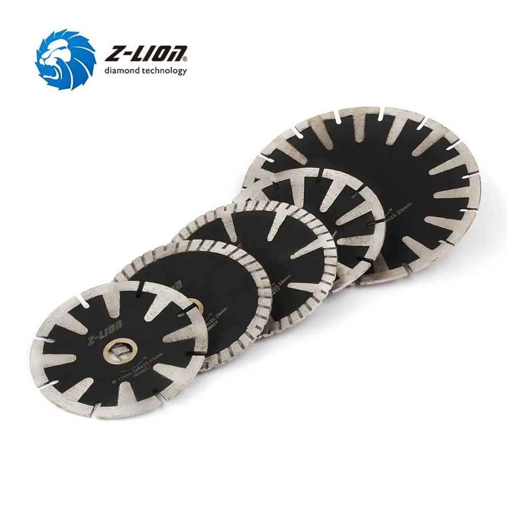 Z-LION 1PC 115/125/180mm Diamond Concave Saw Blade Protection Teeth Concrete Granite Marble Stone Cutting Disc For Angle Grinder